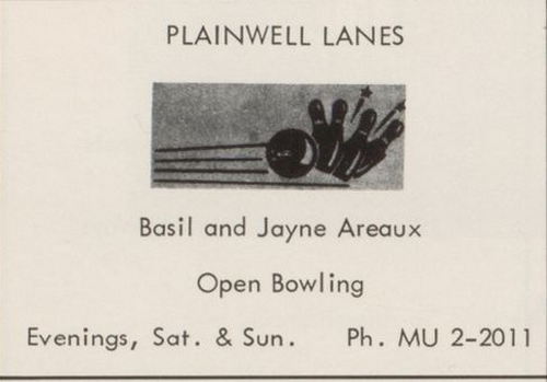 Plainwell Lanes - 1966 Ad
